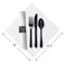 Caterwrap 8" x 8.5" Pre-rolled CaterWrap White Napkins and Black Cutlery 100 PK 119971 - alternate 2